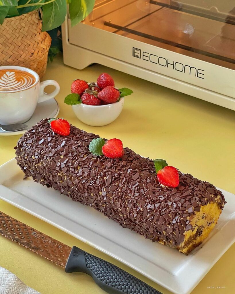Choco Flake Roll Cake | BumbuDapur.id