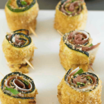 Baked Zucchini, Prosciutto and Cheese Roll-ups