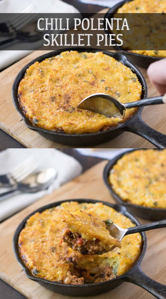 Chili Polenta Skillet Pies