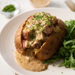 Steak Baked Potato (with Cream Cheese Sauce)